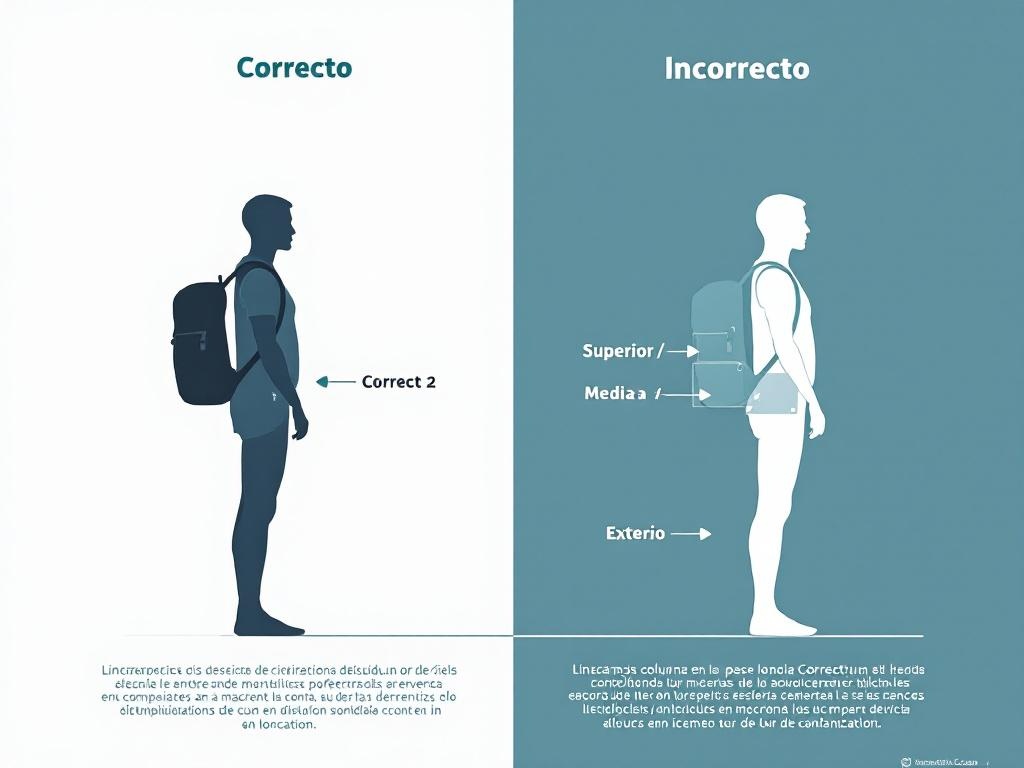 Distribución del peso en la mochila y comodidad